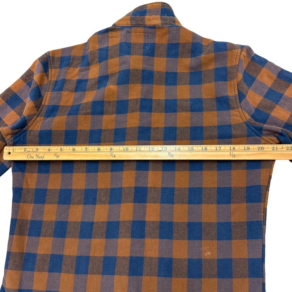 Nomad Brown Navy Buffalo Plaid Flannel Outdoorsy Lumnerjack Shirt Mens M - Picture 6 of 9